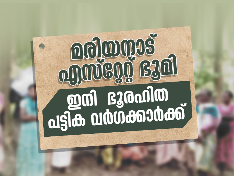 Marianadu Estate land will soon be allotted to about 3,000 landless Scheduled Tribes in the district.