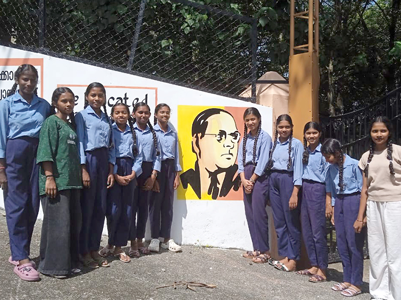 Children from tribal communities interact with Shubhamshu Shukla